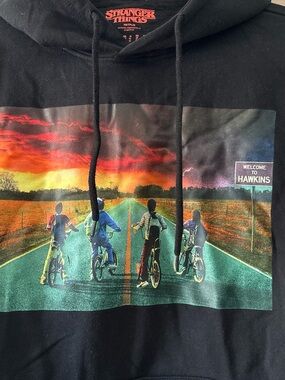 Stranger Things Black Graphic Hoodie - Welcome to Hawkins